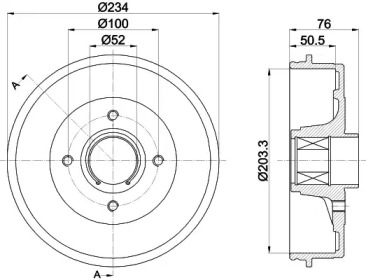 HELLA PAGID 8dt355302831 -  Тормозной барабан